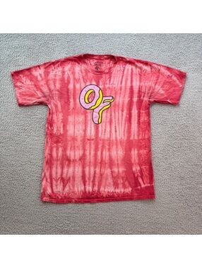 Odd Future OFWGKTA Pink Tie Dye Donut Logo T-Shirt Men's Large Tyler The Creater